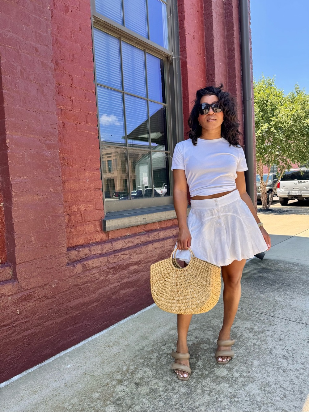 J. Crew White Linen-Blend Mini Skirt